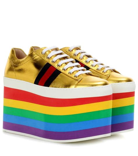 gucci rainbow sneaker|gucci rainbow platform sneakers.